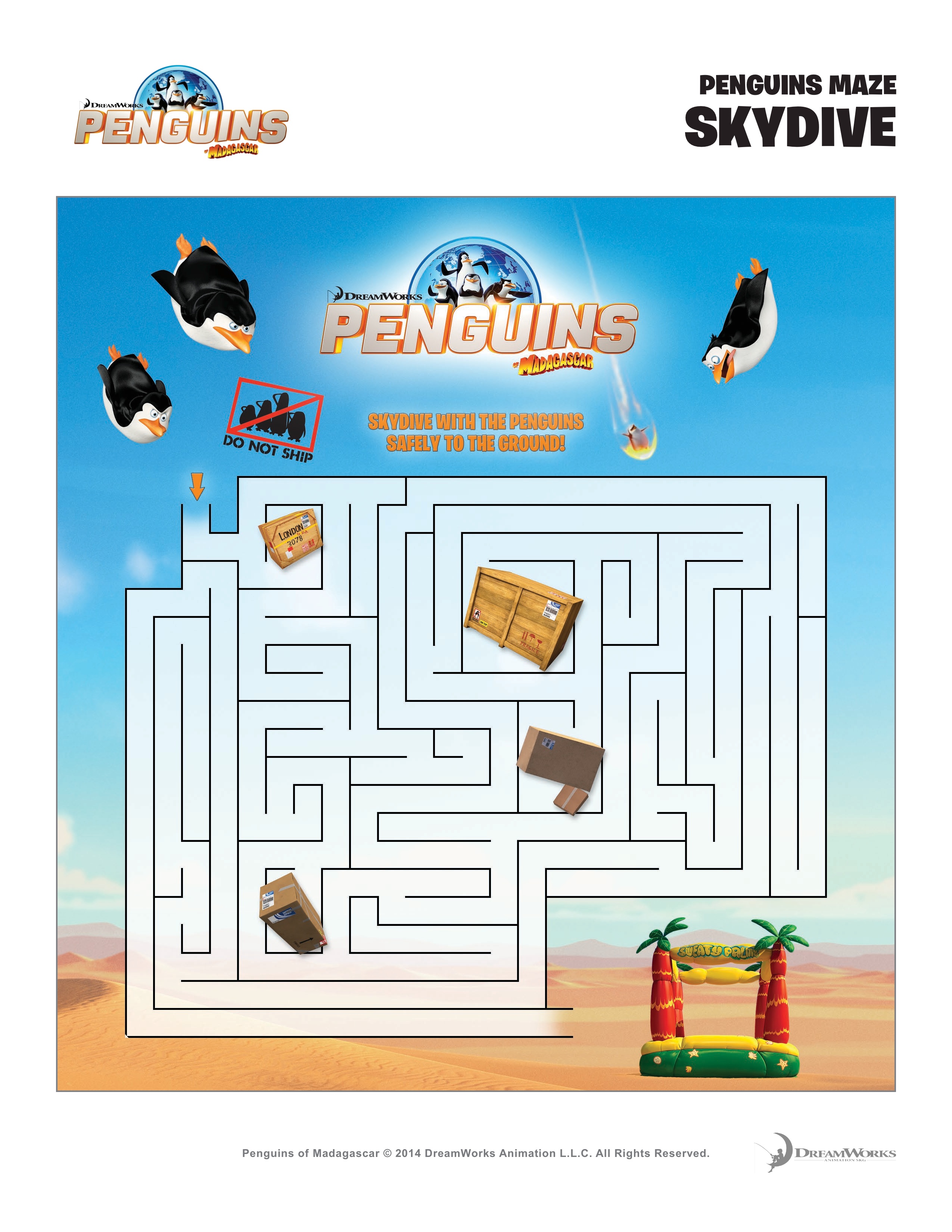 Free Penguins of Madagascar Coloring Pages and Activity Sheets